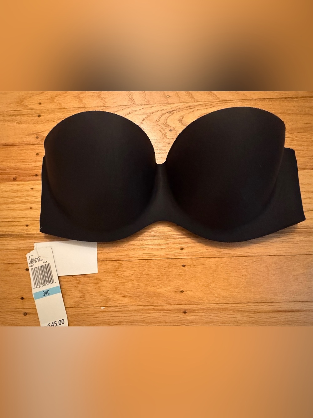 Felina Black Strapless Smooth Molded Bra